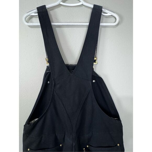 Carhartt Men Quilted Leg Lined Warm Bib Overalls Black Biberalls 40 x 29 - Picture 5 of 15